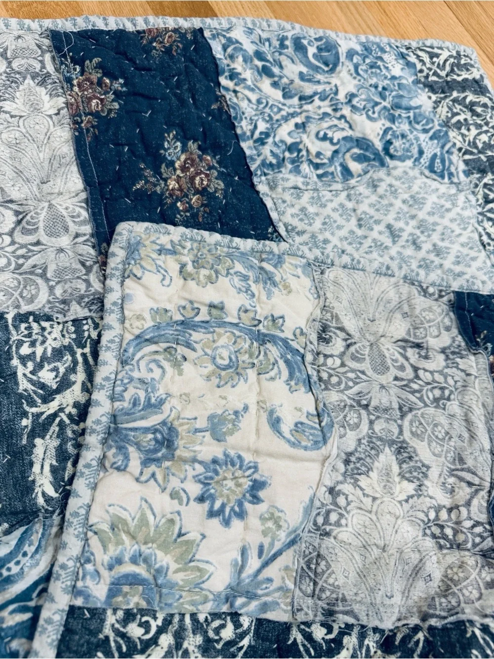 Pottery Barn | Delaney Handcrafted Patchwork Cotton Quilted~  1/ Euro Sham